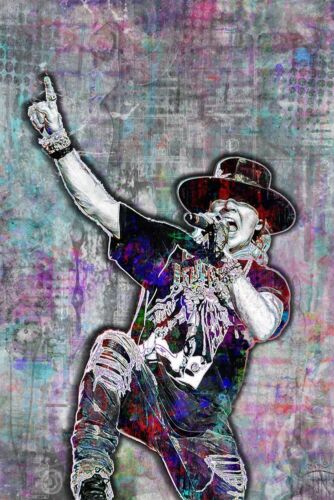 Axl Rose Of Guns N Roses 12x18in Poster, Axl Rose Gnr Free Shipping Us