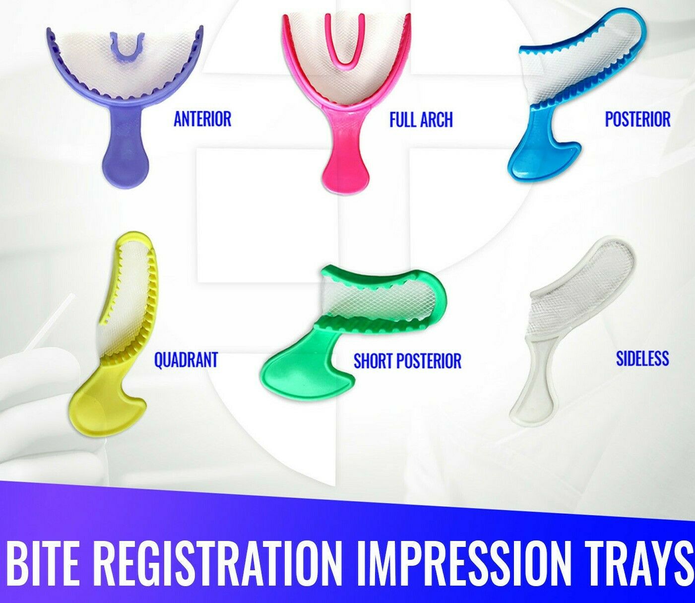 Dental Impression Bite Registration Triple Trays Mold (choose Size & Quantity)