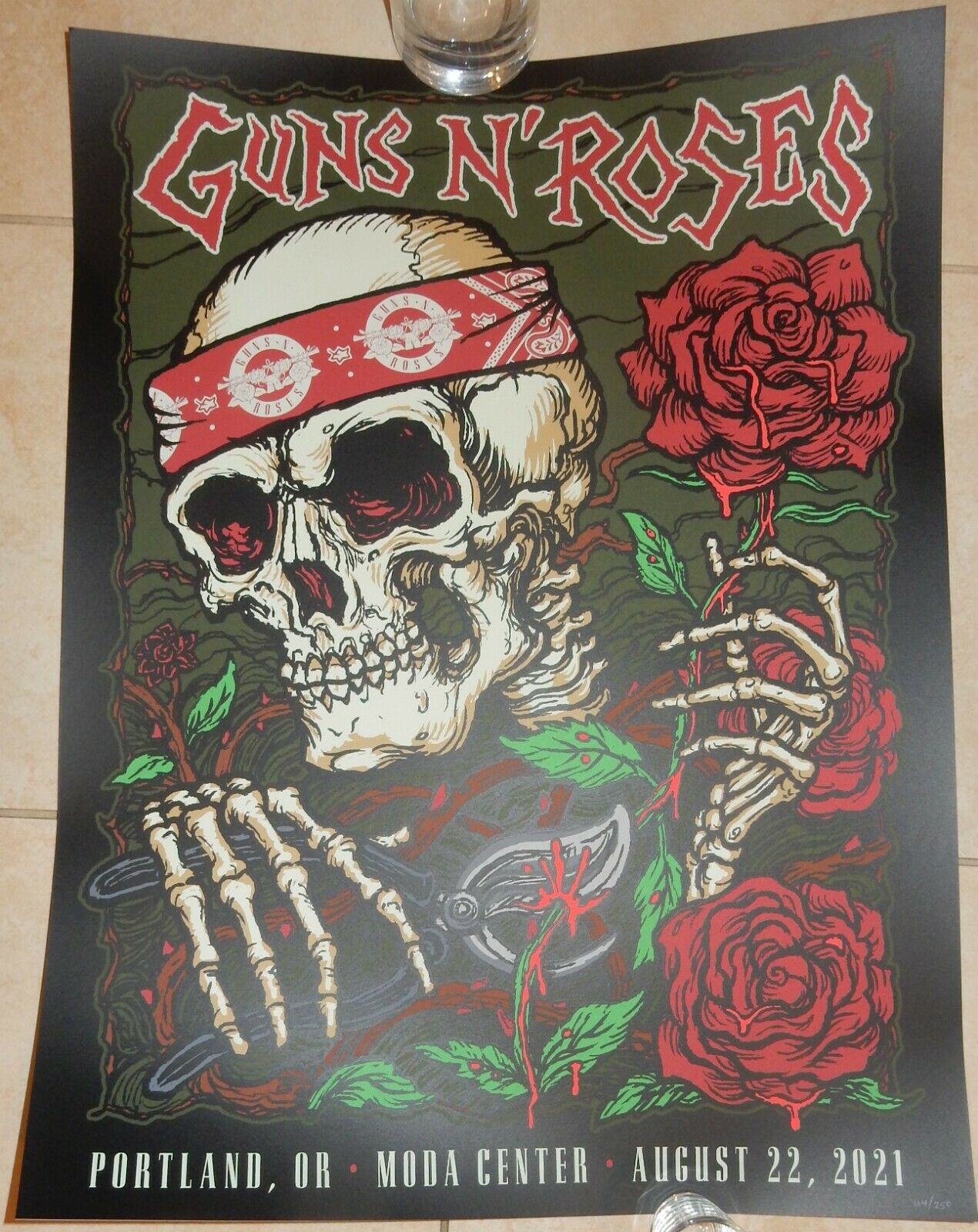 Guns N Roses Poster Moda Center Portland 2021 Xxx/250