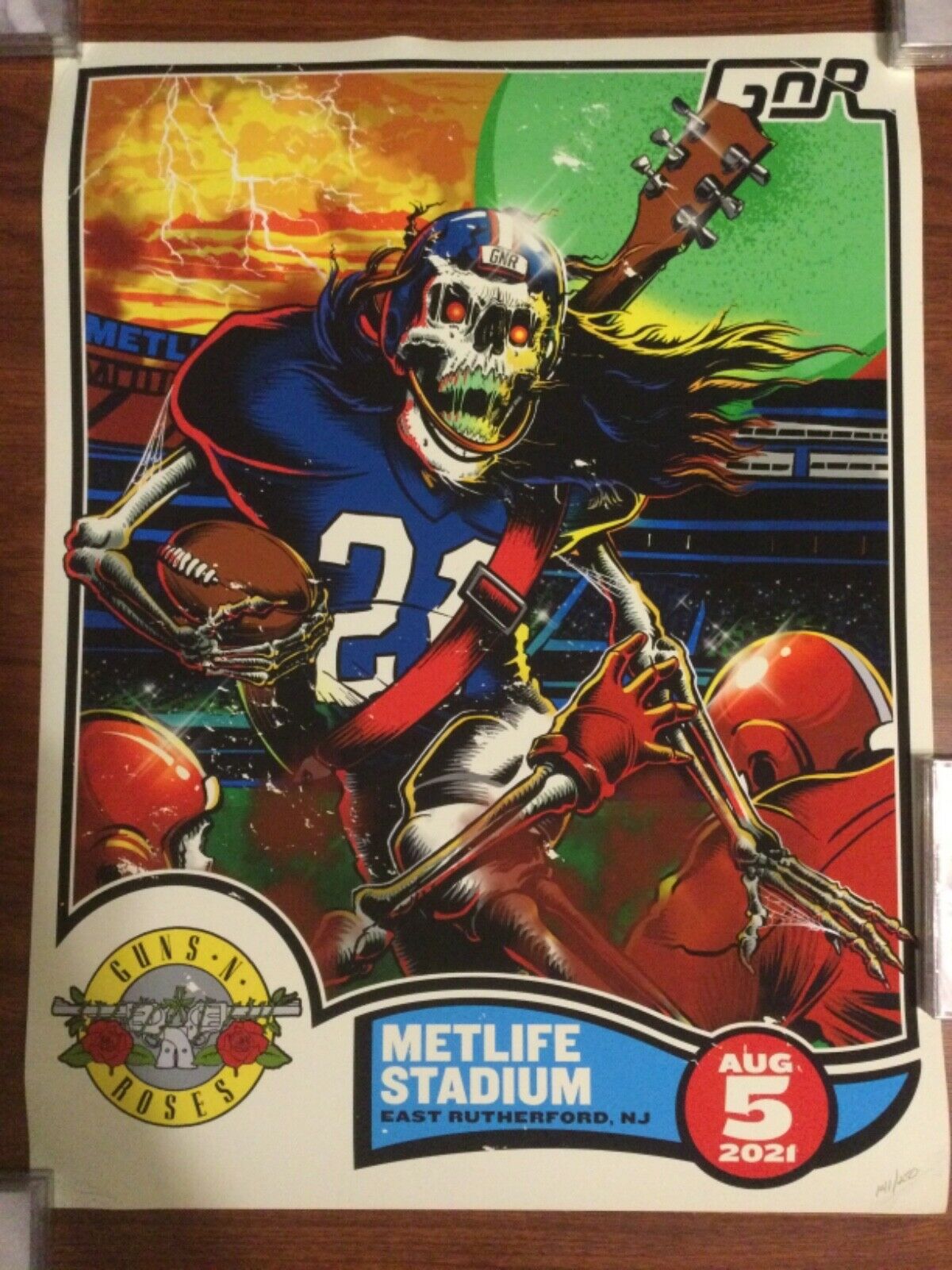 Guns N Roses Metlife Stadium Nj Ny Giants Event Poster 8/5/21 141/250