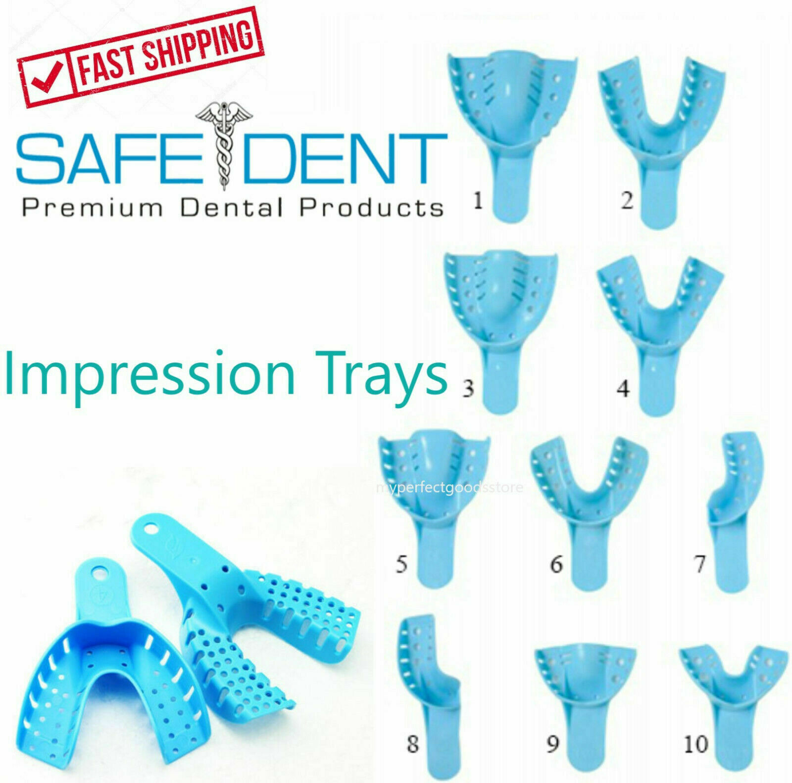 Dental Impression Trays Upper Lower Quadrant Anterior All Sizes 12/bag