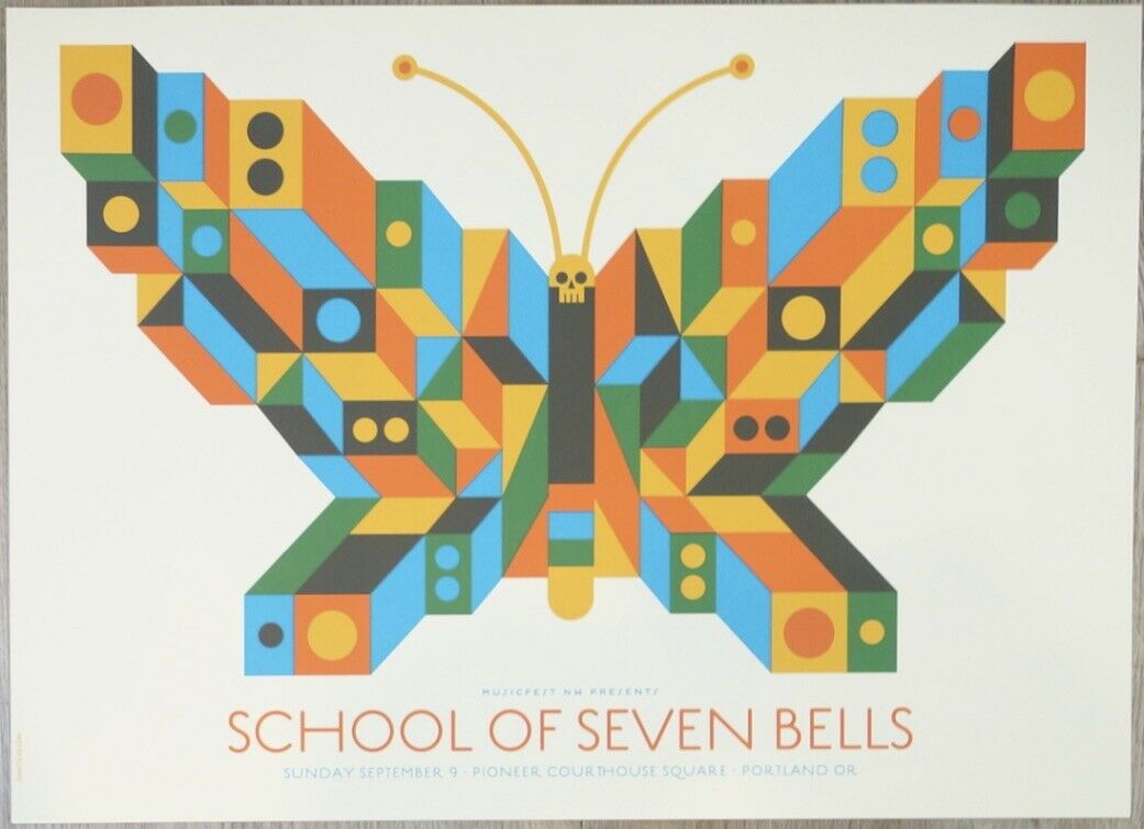 2012 School Of Seven Bells - Portland Silkscreen Concert Poster By Dan Stiles