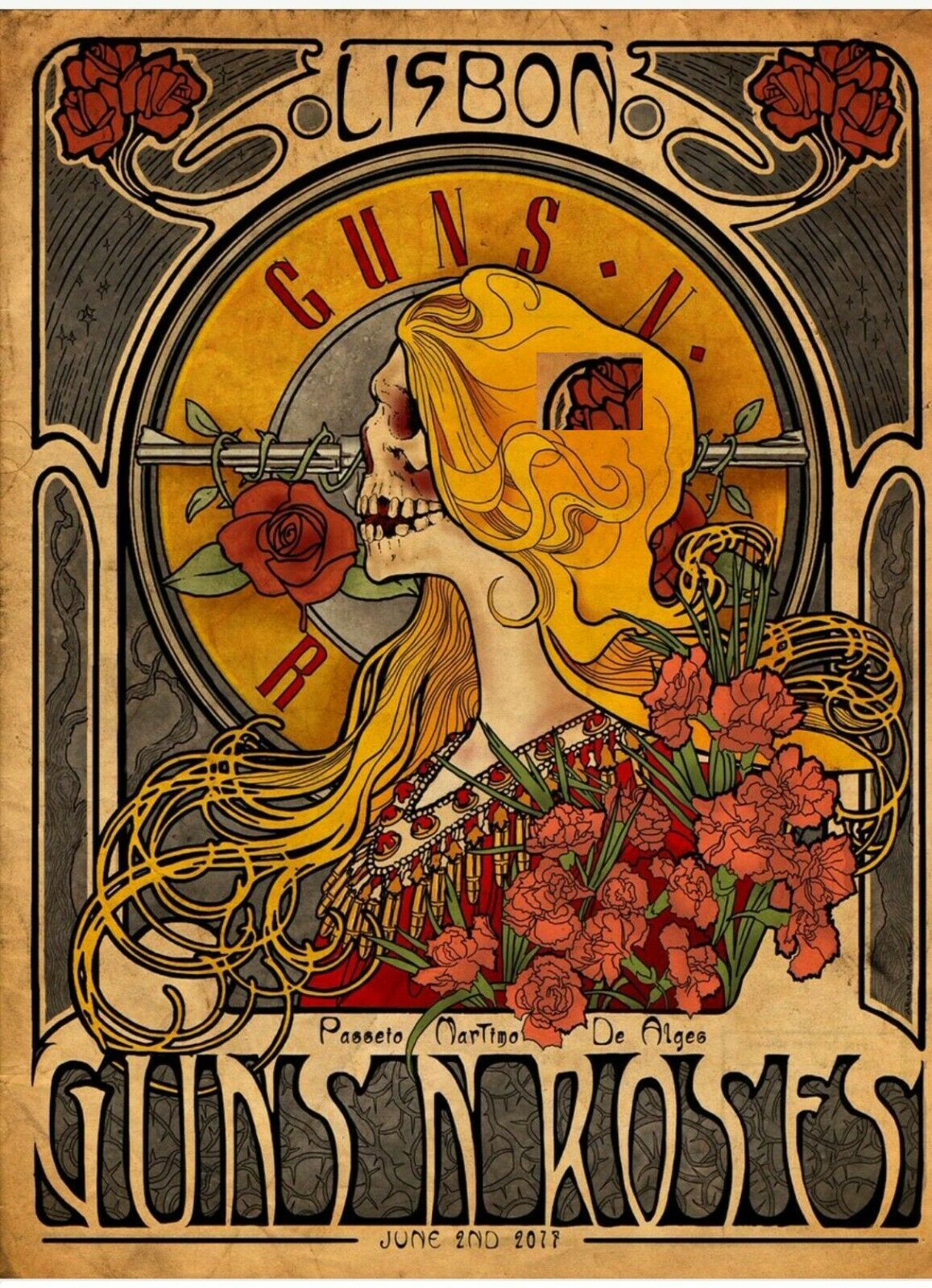 Guns N Roses Reproduction 4" X 6" Mini Concert Poster Free Top Loader  2